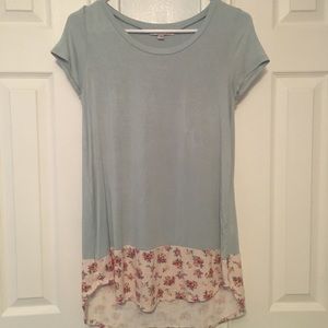 Floral and mint shirt